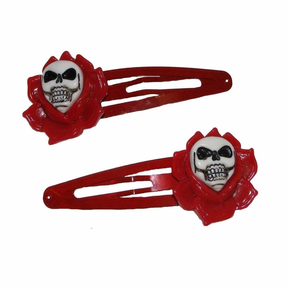 Kreepsville Skull Hair slides clips NEW